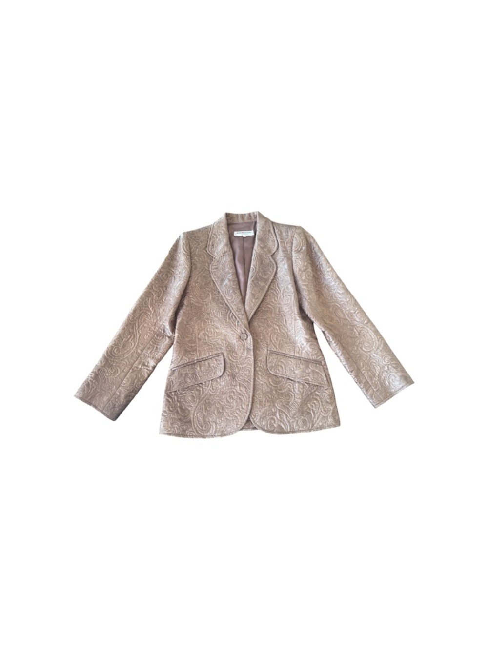 Vintage Saint Laurent Metallic Paisley Jacquard Pattern Blazer